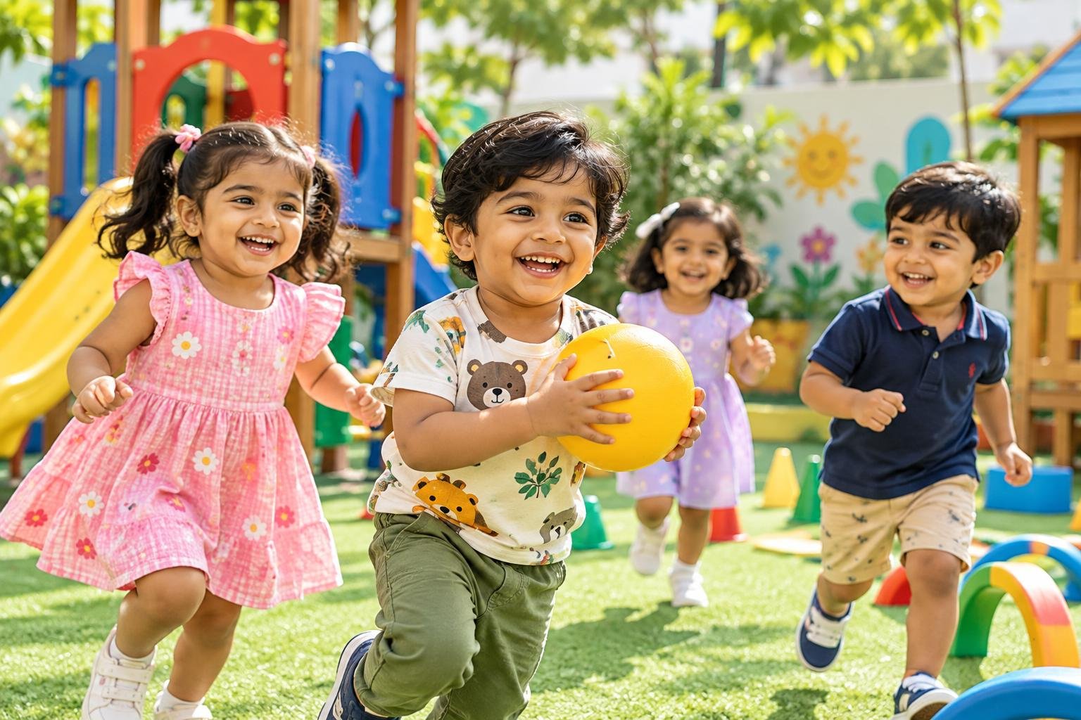 Children taking part in movement and motor skills activities